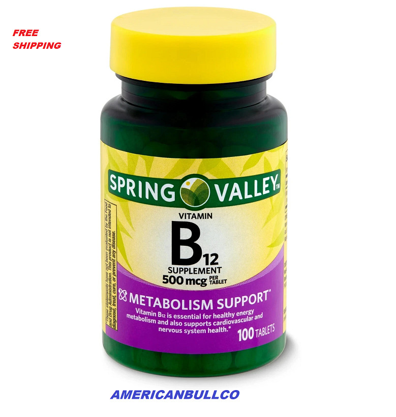Spring Valley Vitamin B12 Tablets, 500 mcg, 100 Count