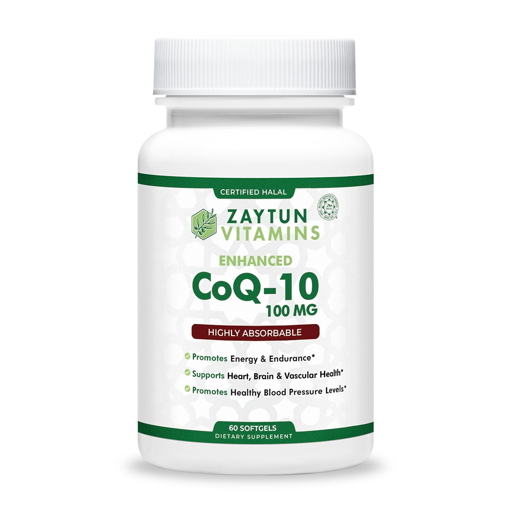 Zaytun Vitamins Halal CoQ 10 Supports Healthy Blood Pressure Levels 60 Softgels