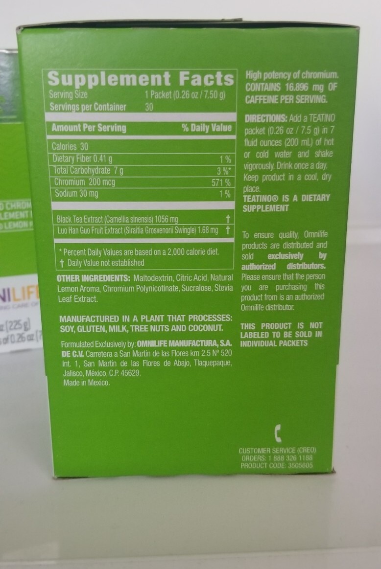 teatino limon Tea Pack 2 Boxes quemador de Grasa ,60 Sobres natural Teatino