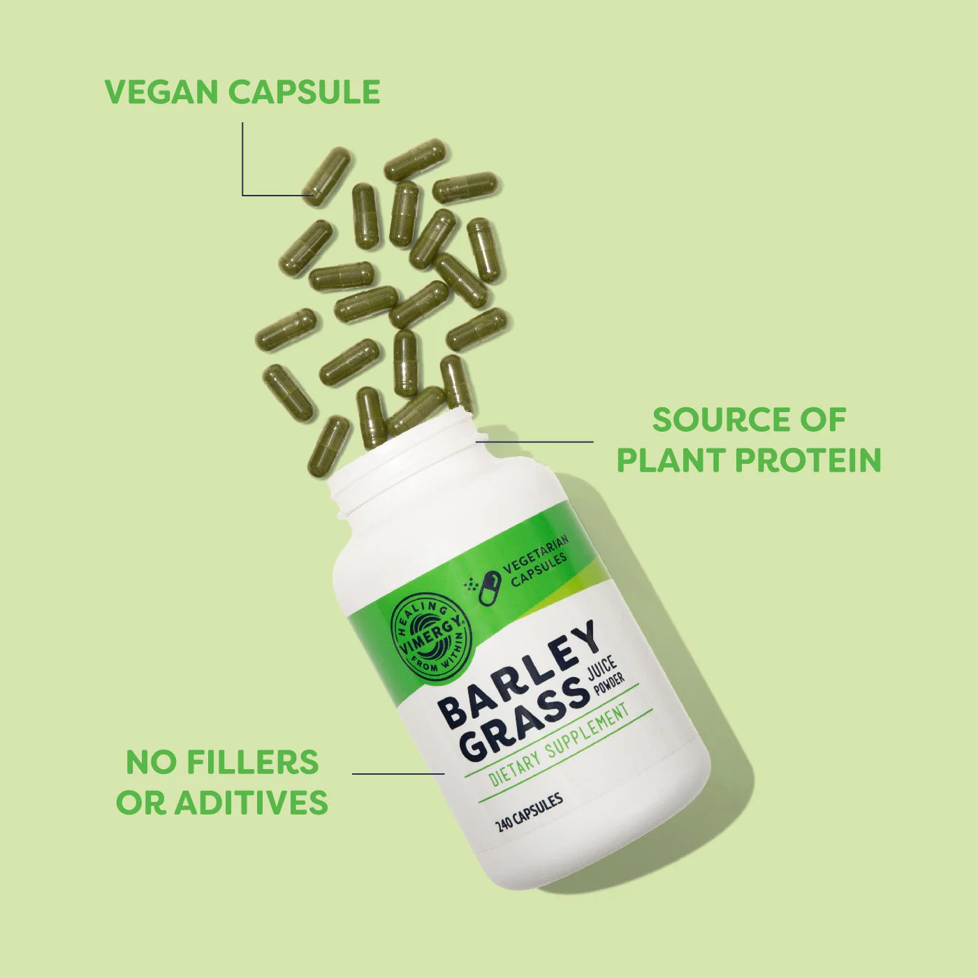 Vimergy USDA Organic Barley Grass Capsules, 30 Servings – Source of antioxidant