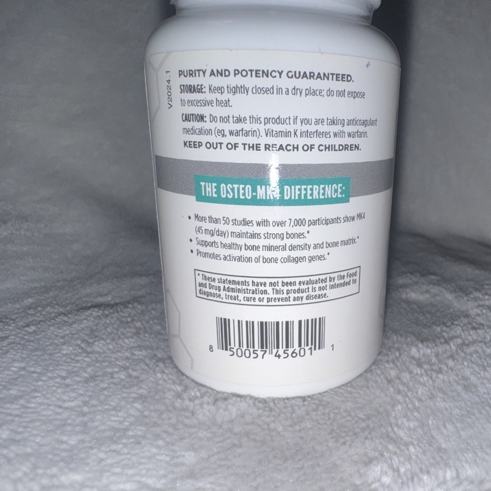 NBI OSTEO-MK4 Bone Support Vitamin K2 MK4 + D3 60 Capsules Exp 01/2027