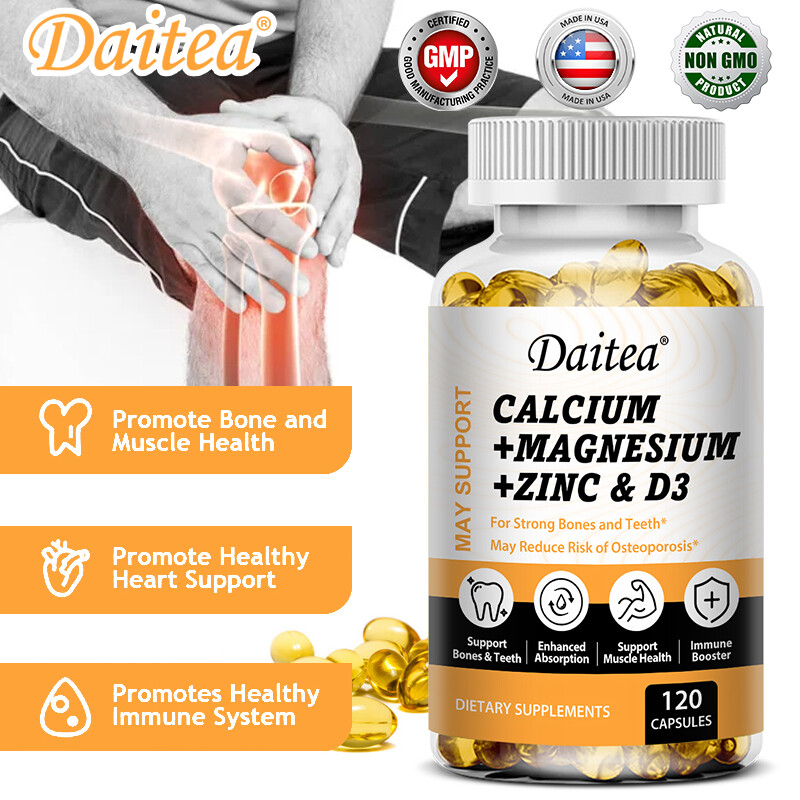 Daitea Calcium Magnesium Zinc with Vitamin D3, For Strong Bones and Teeth