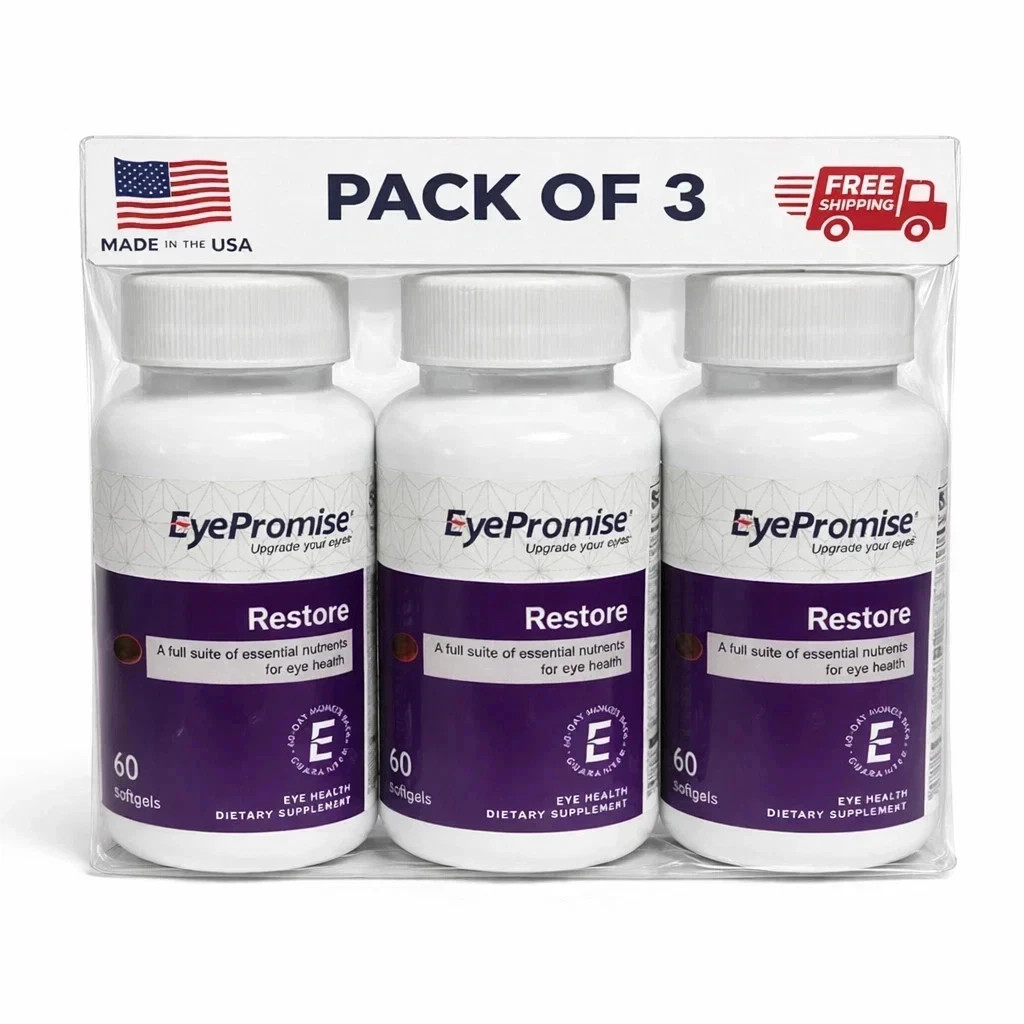 3 Pack EyePromise Restore Macular Health Supplement 180 Softgels NEW SEALED USA