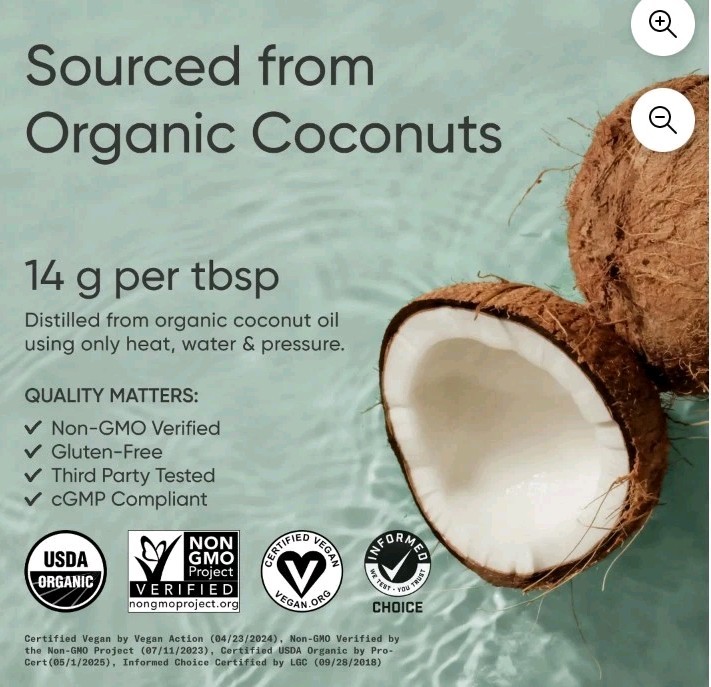 X2 – 32 Oz = 64 Oz MCT Oil Organic Coconuts C8 + C10 Sports Research Exp 2028