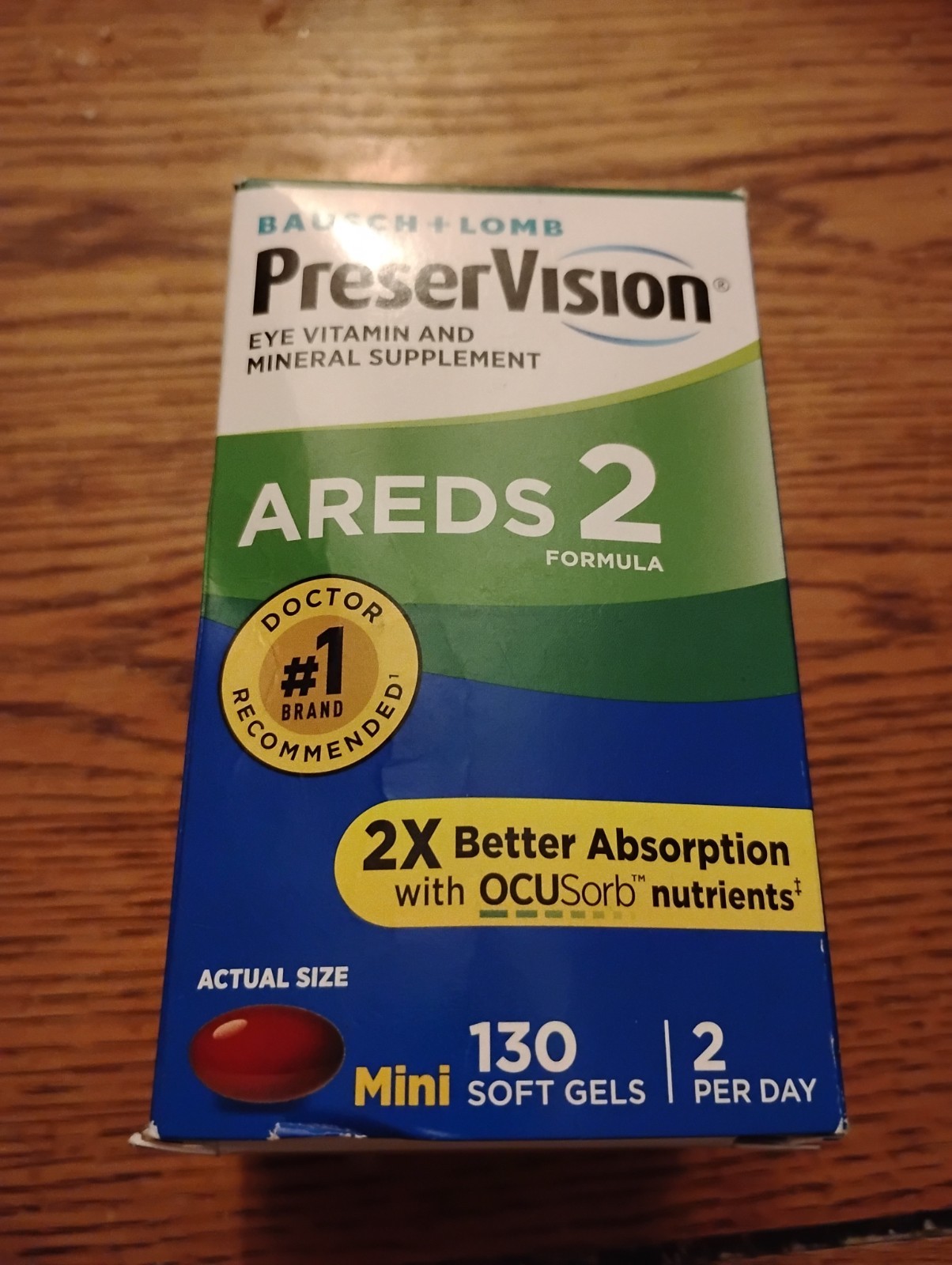 Bausch Lomb PreserVision AREDS 2 Formula Eye Vitamin 130 mini Softgels 06/27
