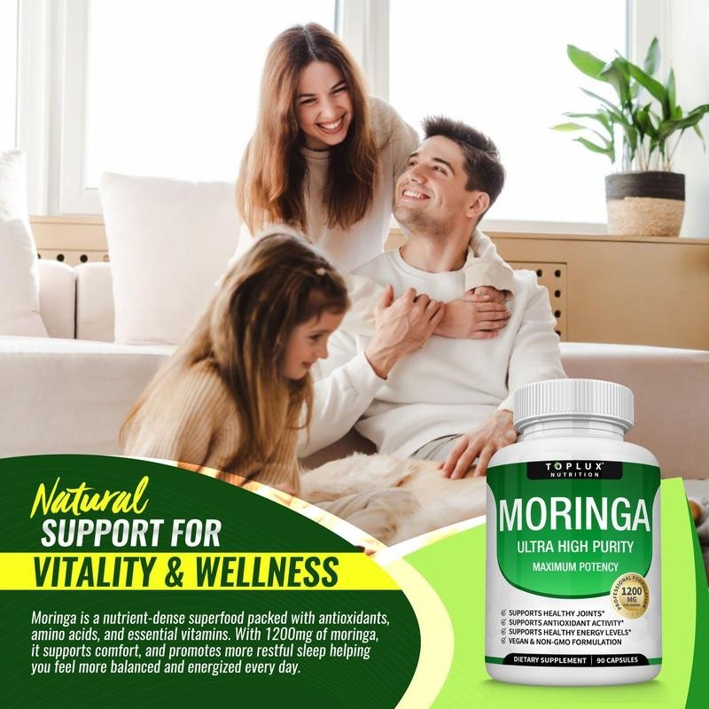 Moringa 1200mg Capsules | 90 Capsules, Immune & Gut Support