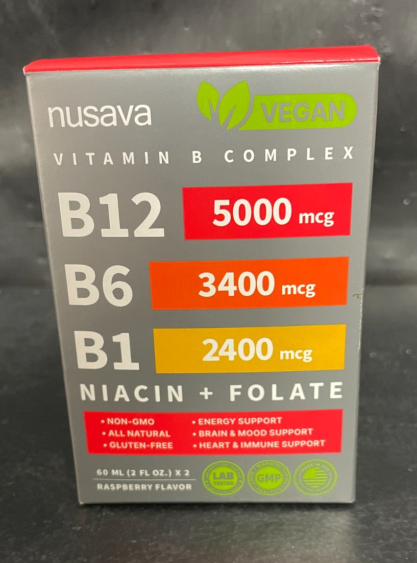 Nusava Vitamin B complex – B 12, B 6 & B 1 + Niacin & Folate – Double pack