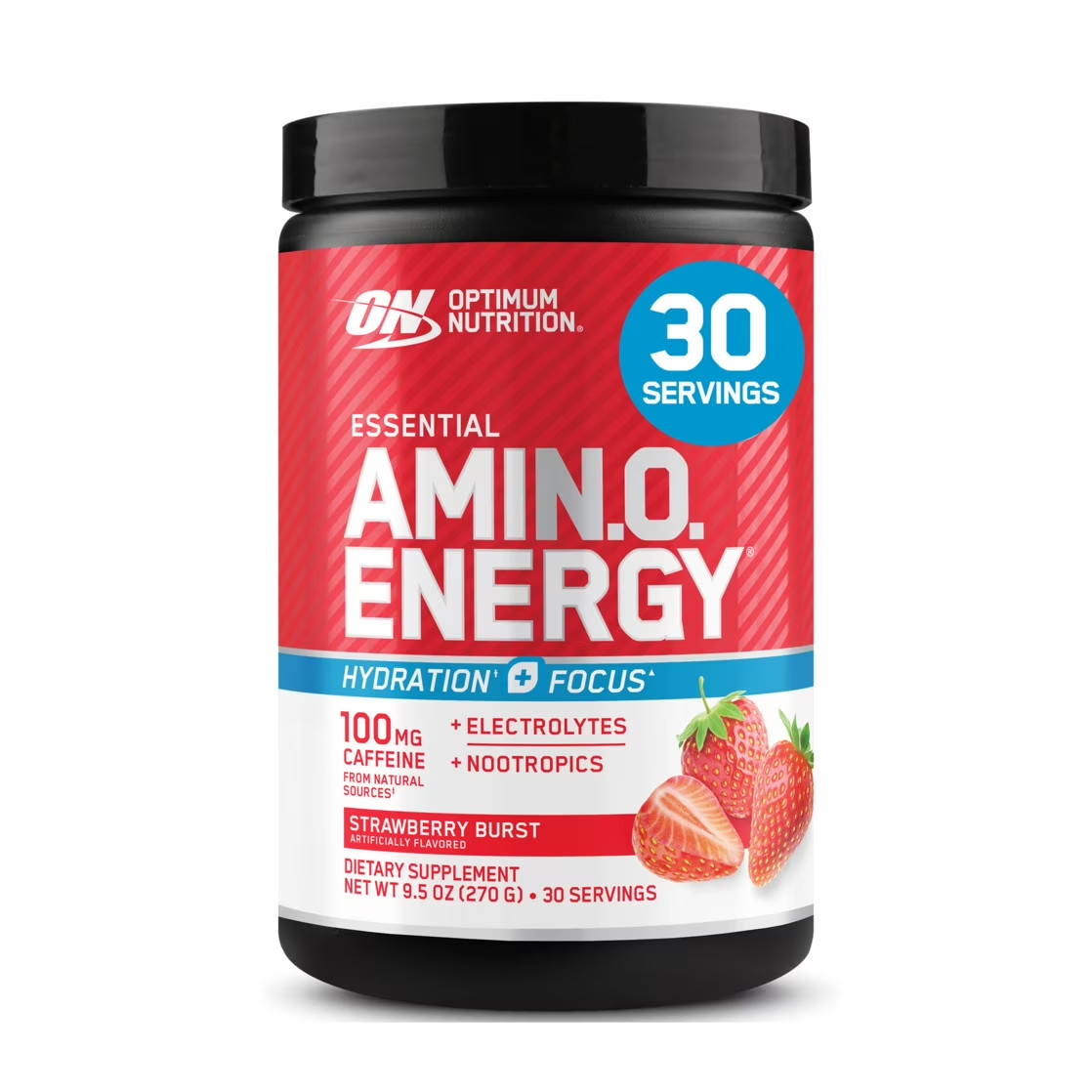 Nutrition Amino Energy Hydration + Focus Powder, Strawberry Burst, 9.5 oz