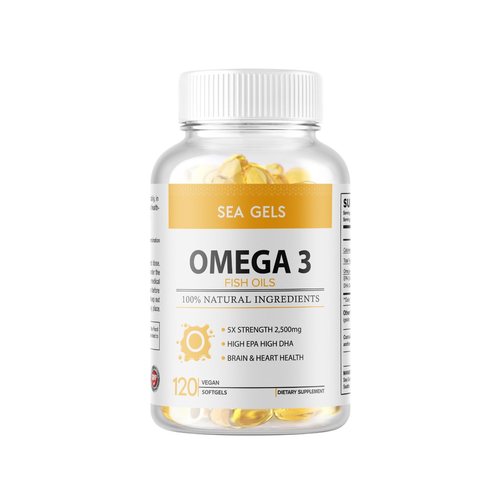 Omega 3 Fish Oil 2500MG 360 Softgels (120 Serv) 5x Strength USA MADE Shipped