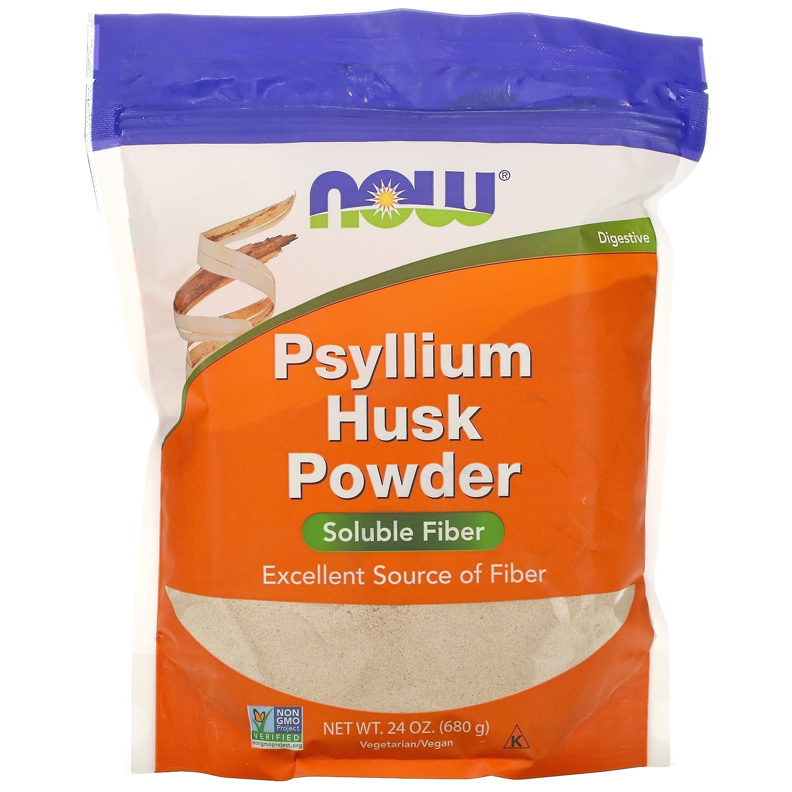 Now Foods Psyllium Husk Powder 24 oz 680 g Egg-Free, Gluten-Free, Milk-Free,