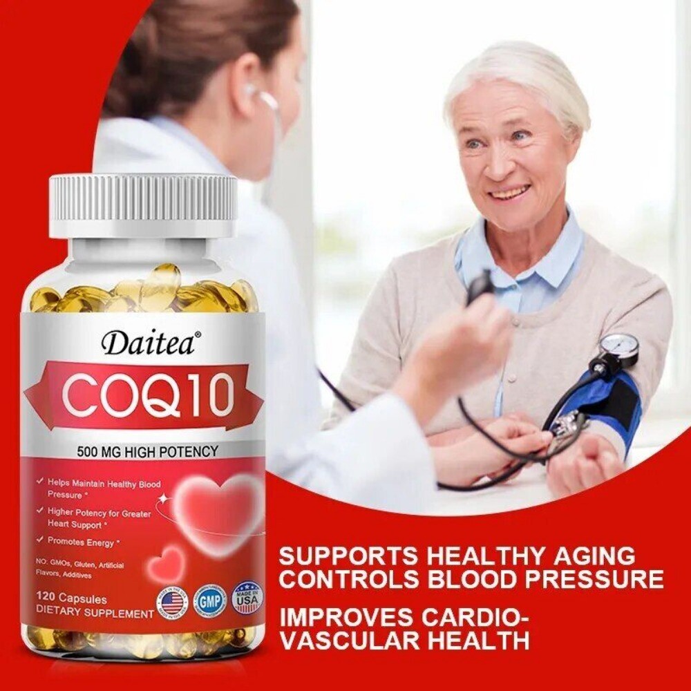 Co Enzyme Q10 500mg Helps Maintain Healthy Blood Pressure Heart 120 Pills US