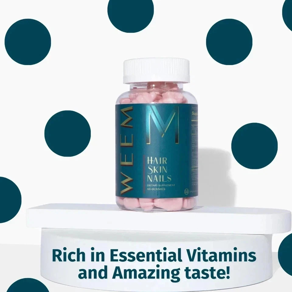 4 Pack WEEM Hair Skin & Nails Gummies Vegan Biotin Vitamin Support