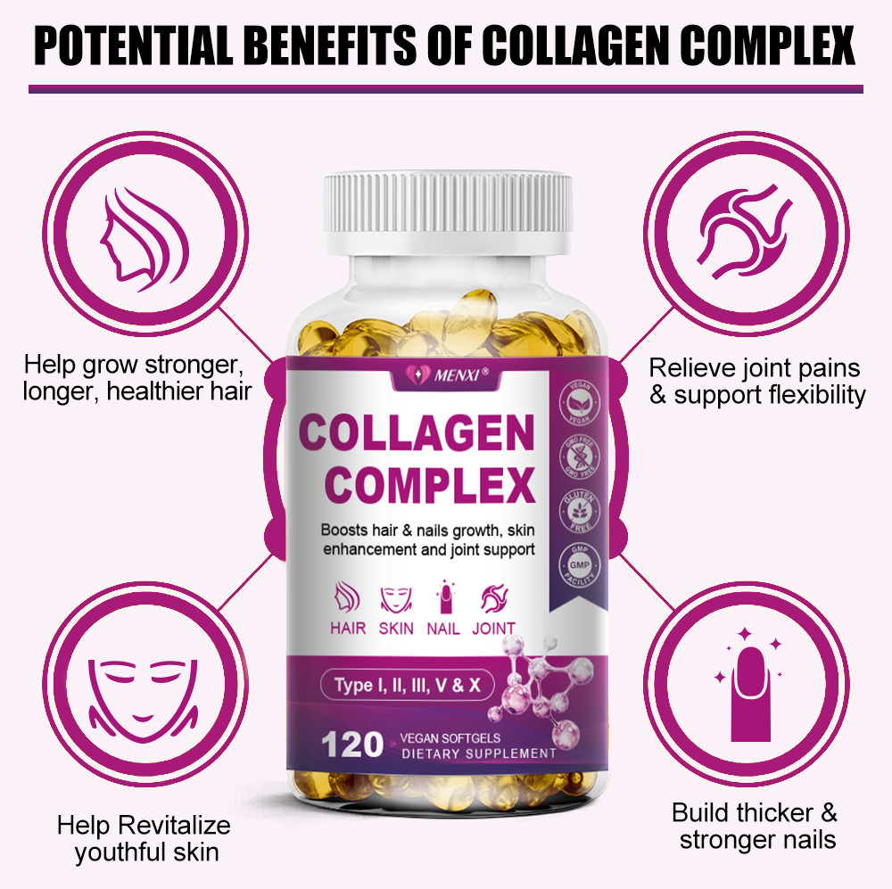2x Collagen Peptides Types I, II, III, V, X 2000mg Pills Anti-Aging Skin Capsule