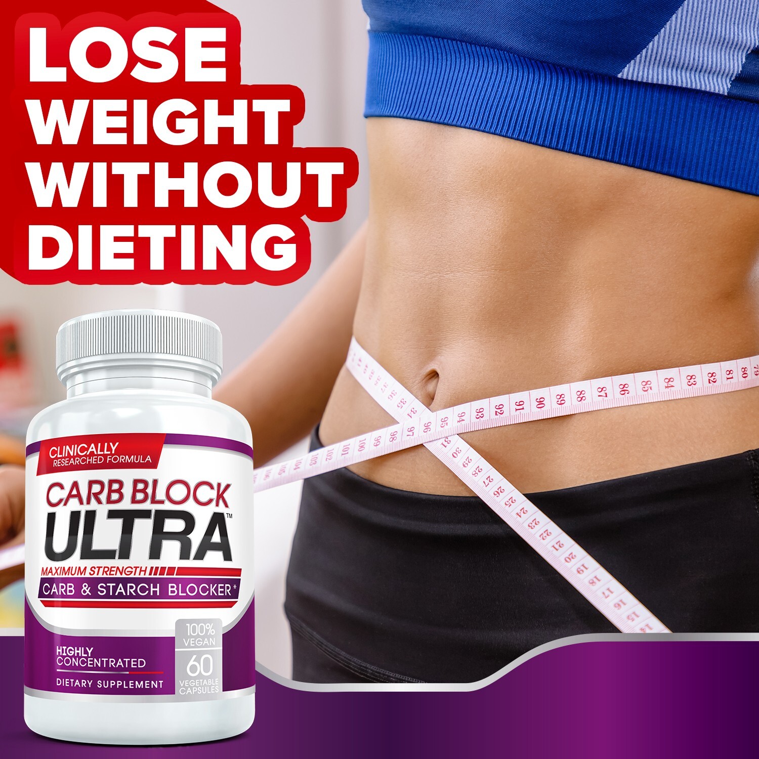 CARB BLOCK ULTRA Starch Blocker Diet Cheat Pill for Rapid Weight Loss