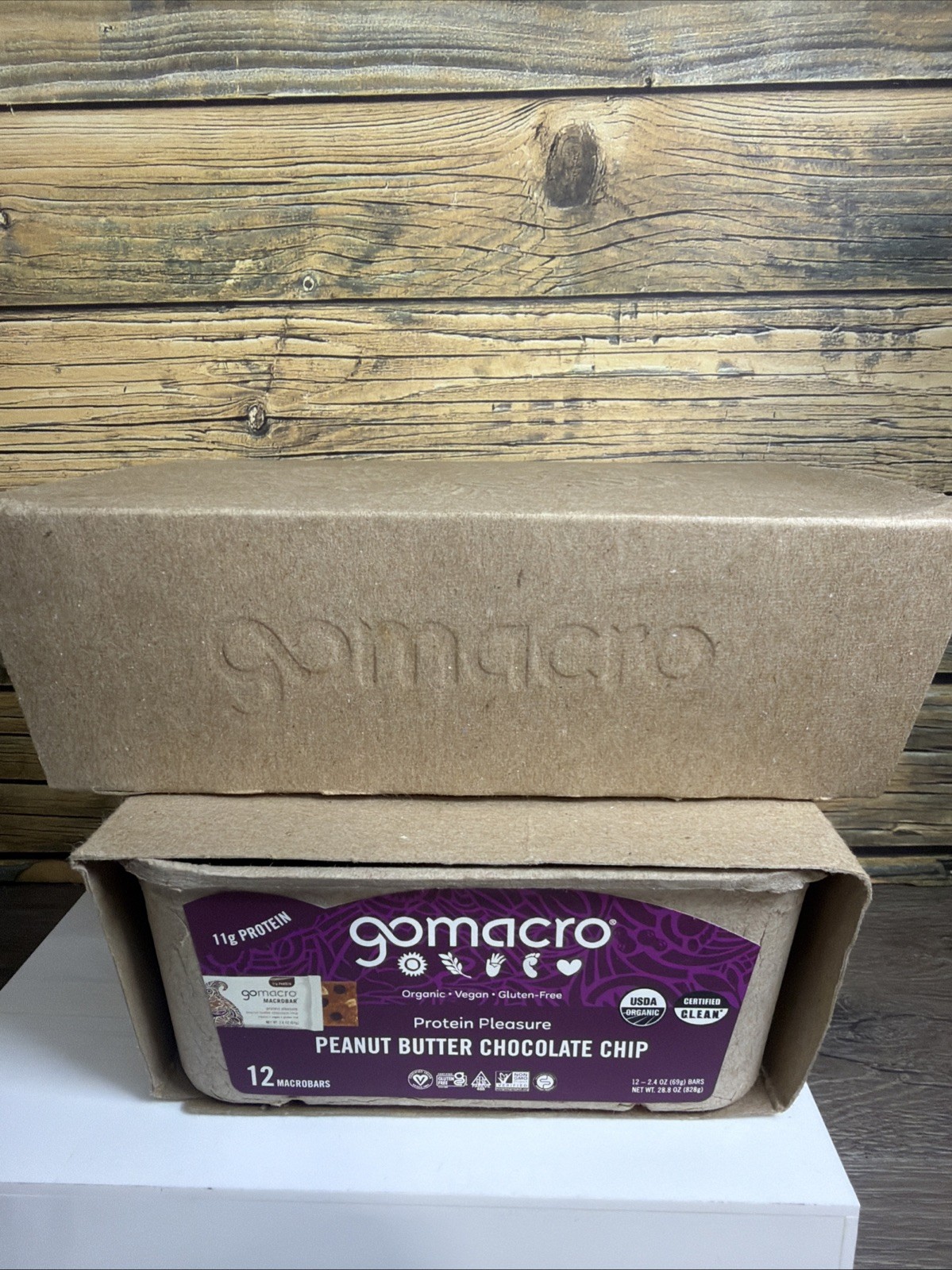 GoMacro Macrobar Peanut Butter Chocolate Chip Bars 11g Protein (2 Boxes= 24 Ct)