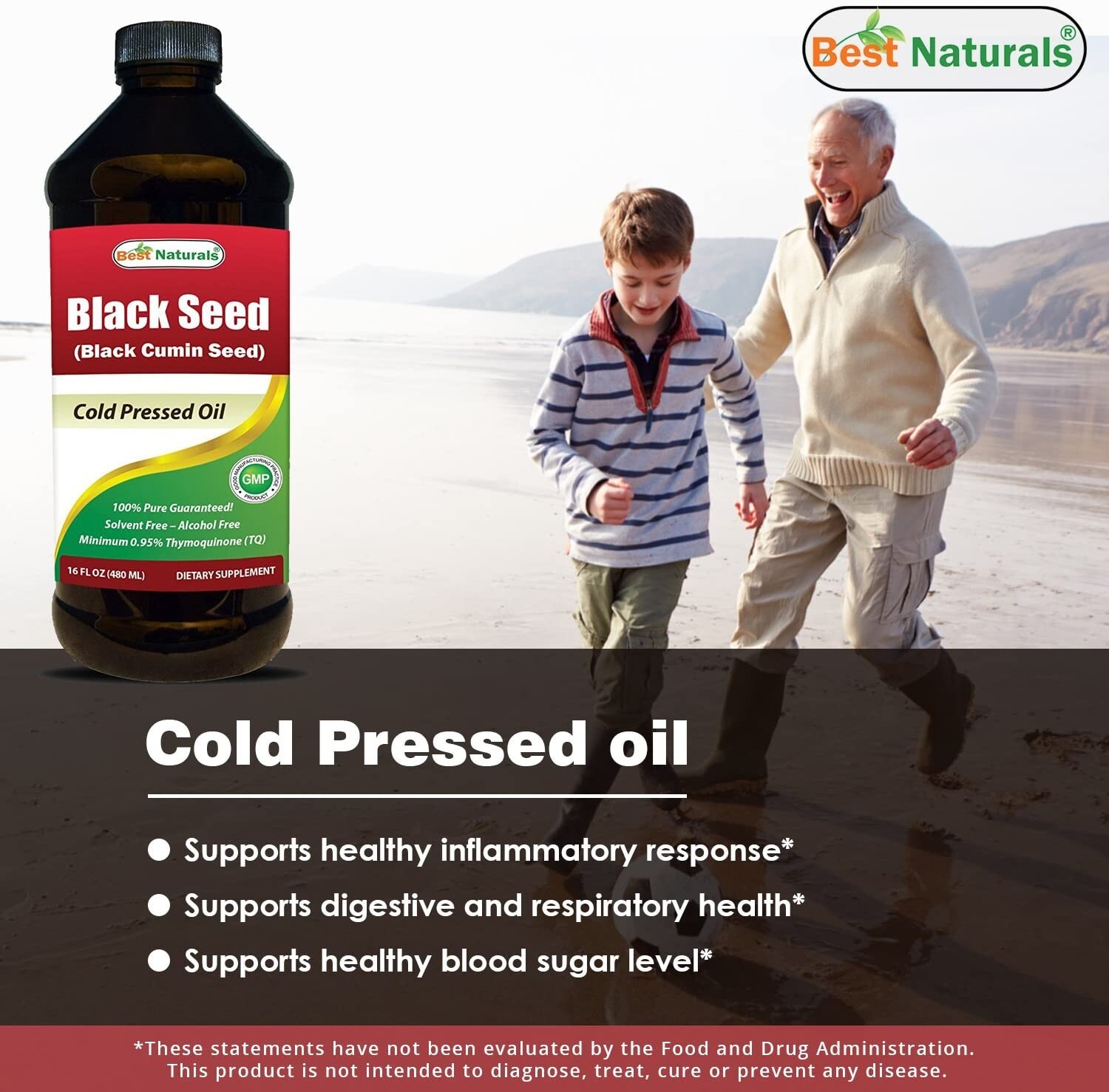 2 Packs Best Naturals Black Seed Oil 16 OZ