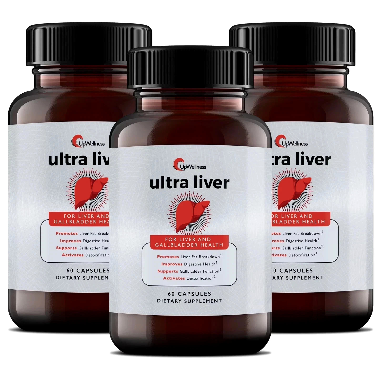 UpWellness Ultra Liver Supplement for Liver Health and Gallbladder Support/ 3 PK