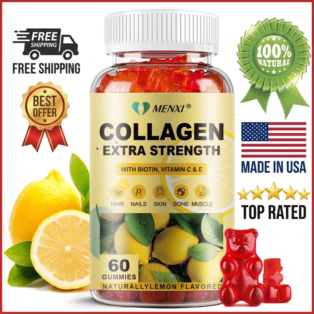 Collagen Gummies Extra Strength with Vitamin C, Zinc & Biotin -60 Gummies