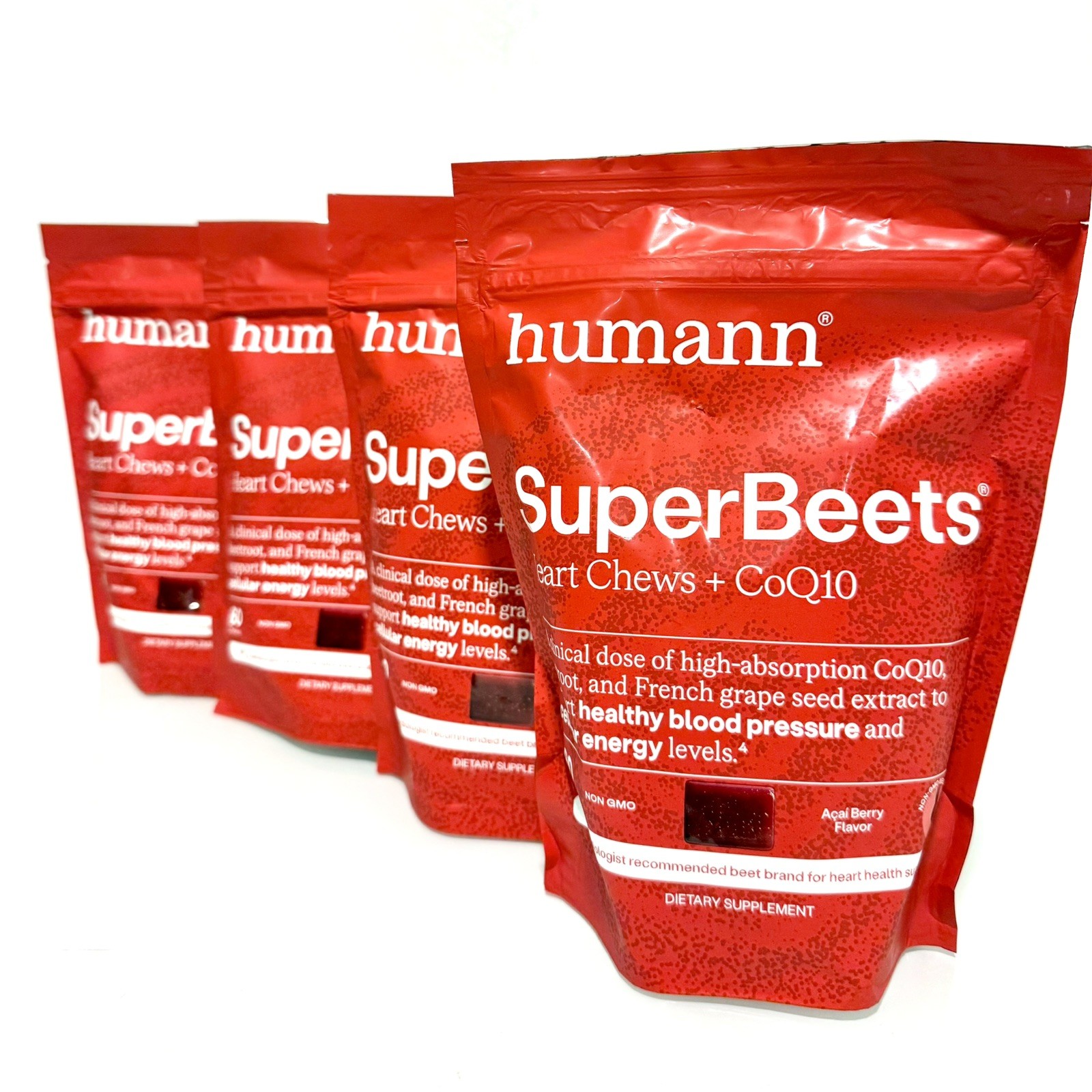 4 PACK Heart Health SuperBeets Chews with CoQ10 – 60 Count Exp. 06/27