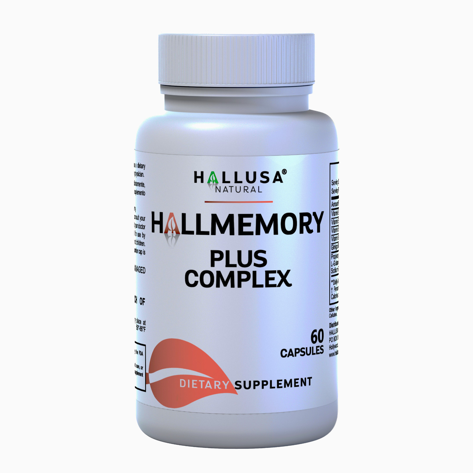HallMemory – Ginkgo Biloba – Brain Supplements for Memory and Focus – 60 Caps