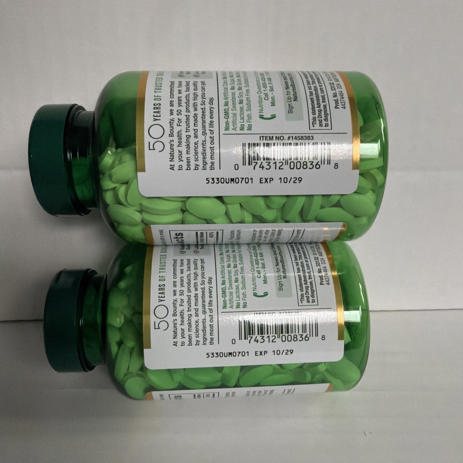 2-NATURES BOUNTY ZINC ~ Supports Immune Health 50mg., 400 ct/ea Tab~ Exp 10/29