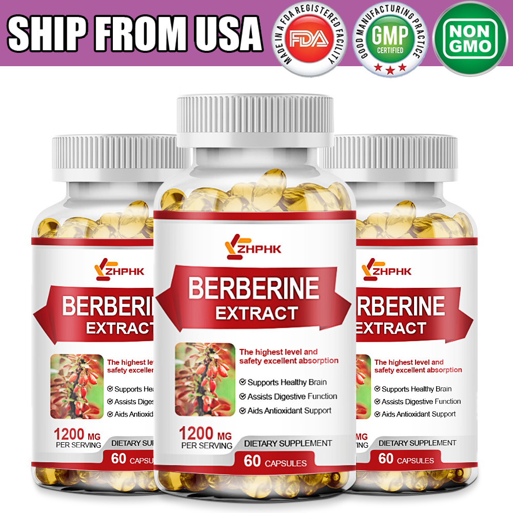 3 Packs Berberine 1200mg High Abosorption For Blood Sugar Immune 3 Months Supply