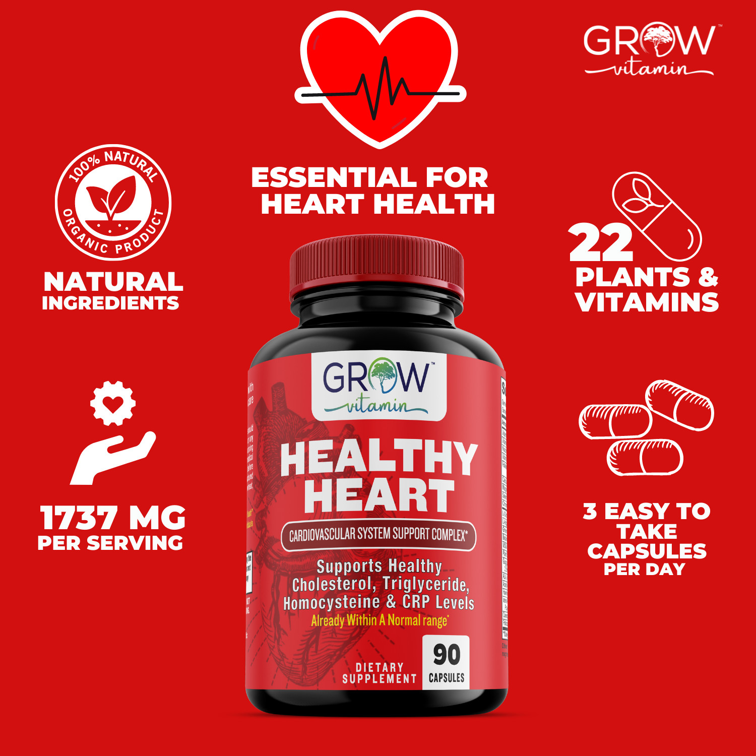 Grow Vitamin Healthy Heart Support