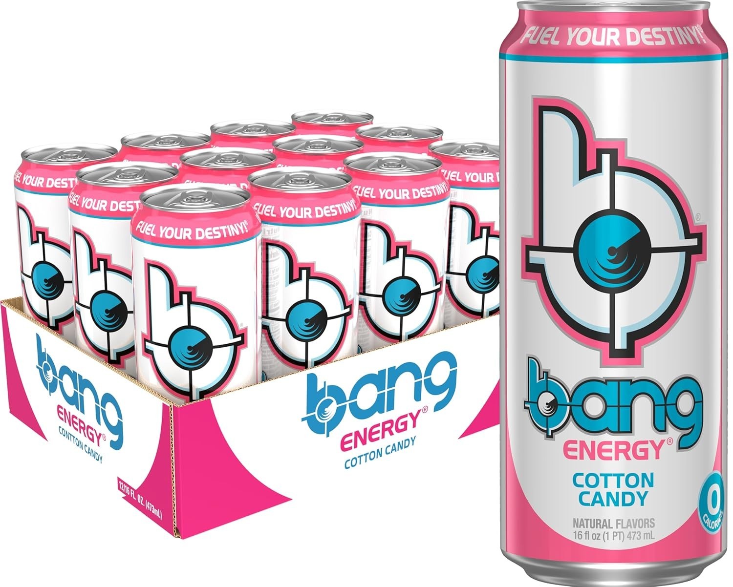 Bang Energy Cotton Candy, Sugar-Free Drink, 16 Ounce (Pack of 12) *
