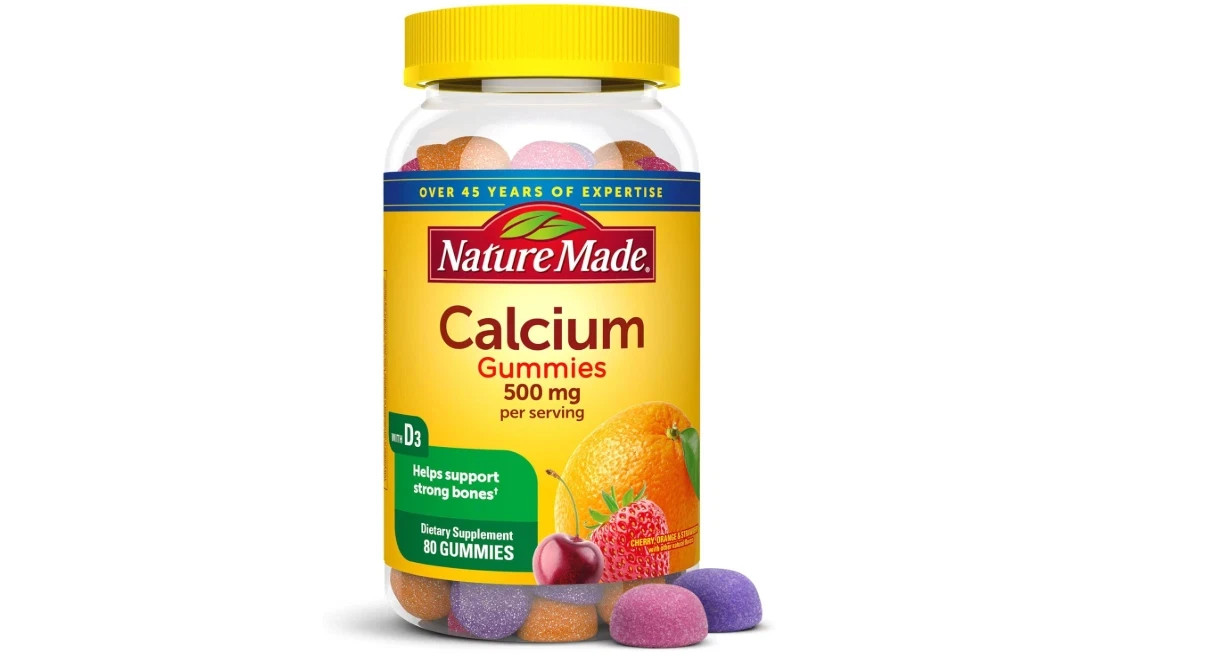 Nature Made Calcium 500mg Gummies with Vitamin D3 80 Count Bone Support