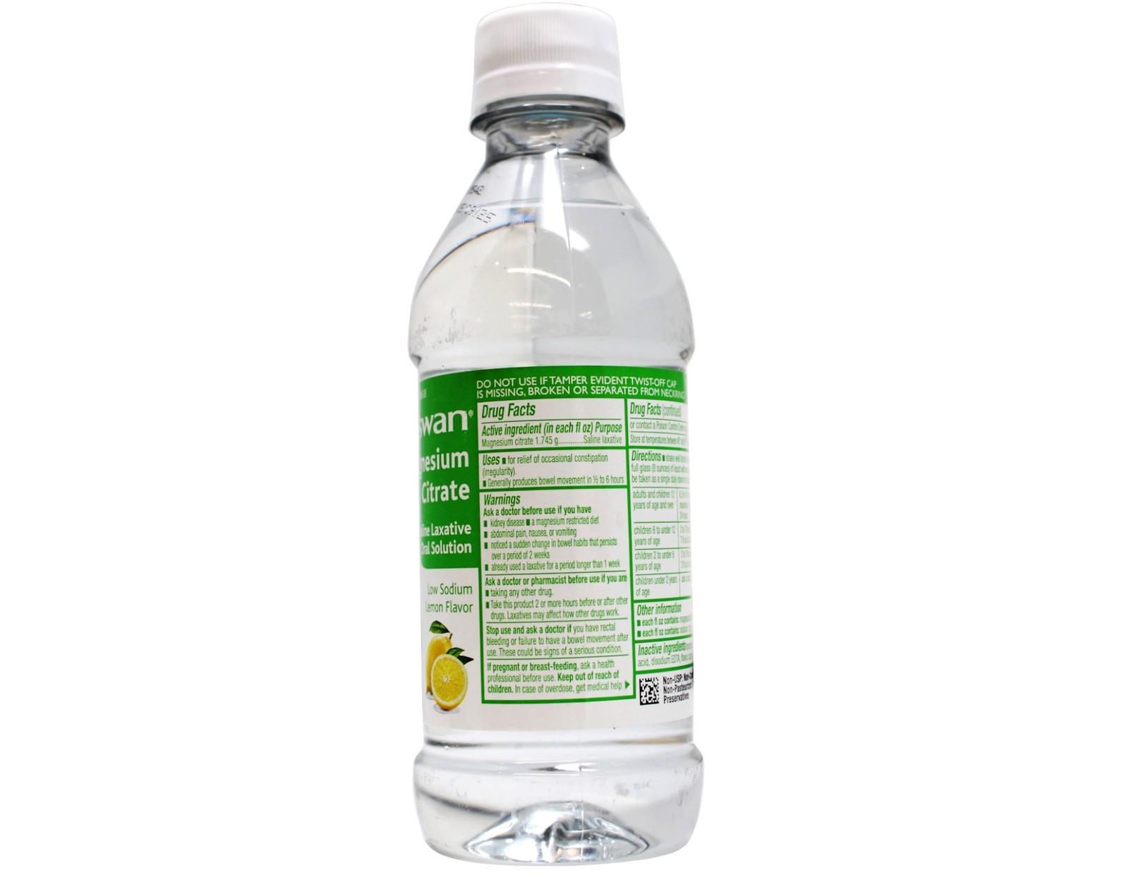 Swan Magnesium Citrate Saline Laxative Lemon 10 oz. (Pack of 4)