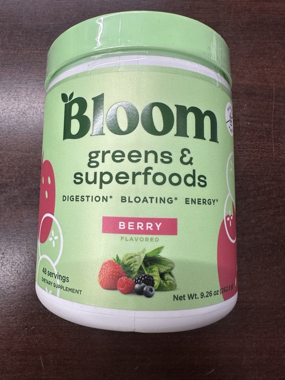 Blooms Super Greens & Superfoods Powder, Berry Flavor 96 Servings (2 Cans)