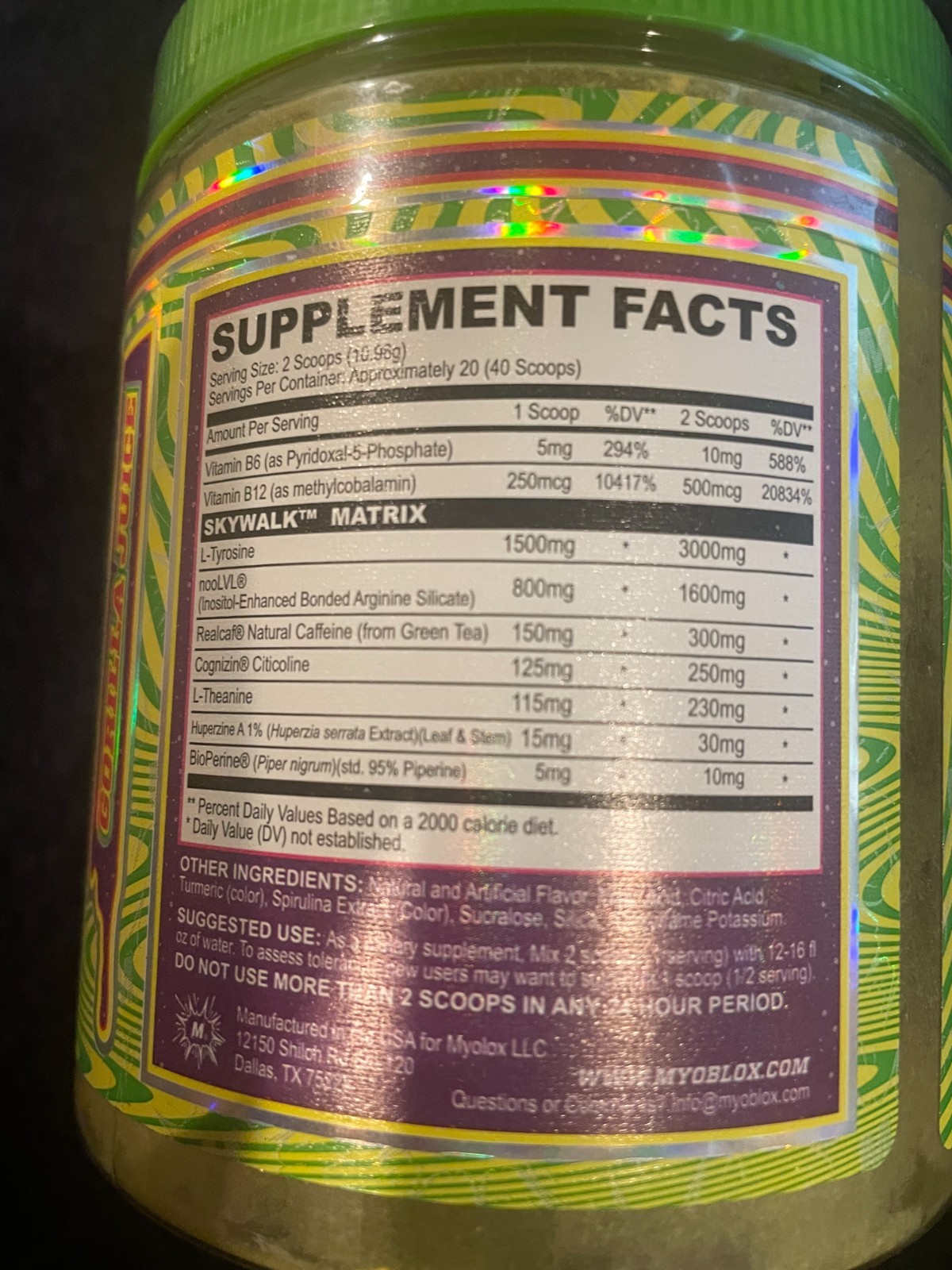 myoblox skywalk 40 servings euphoric nootropic gorilla juice