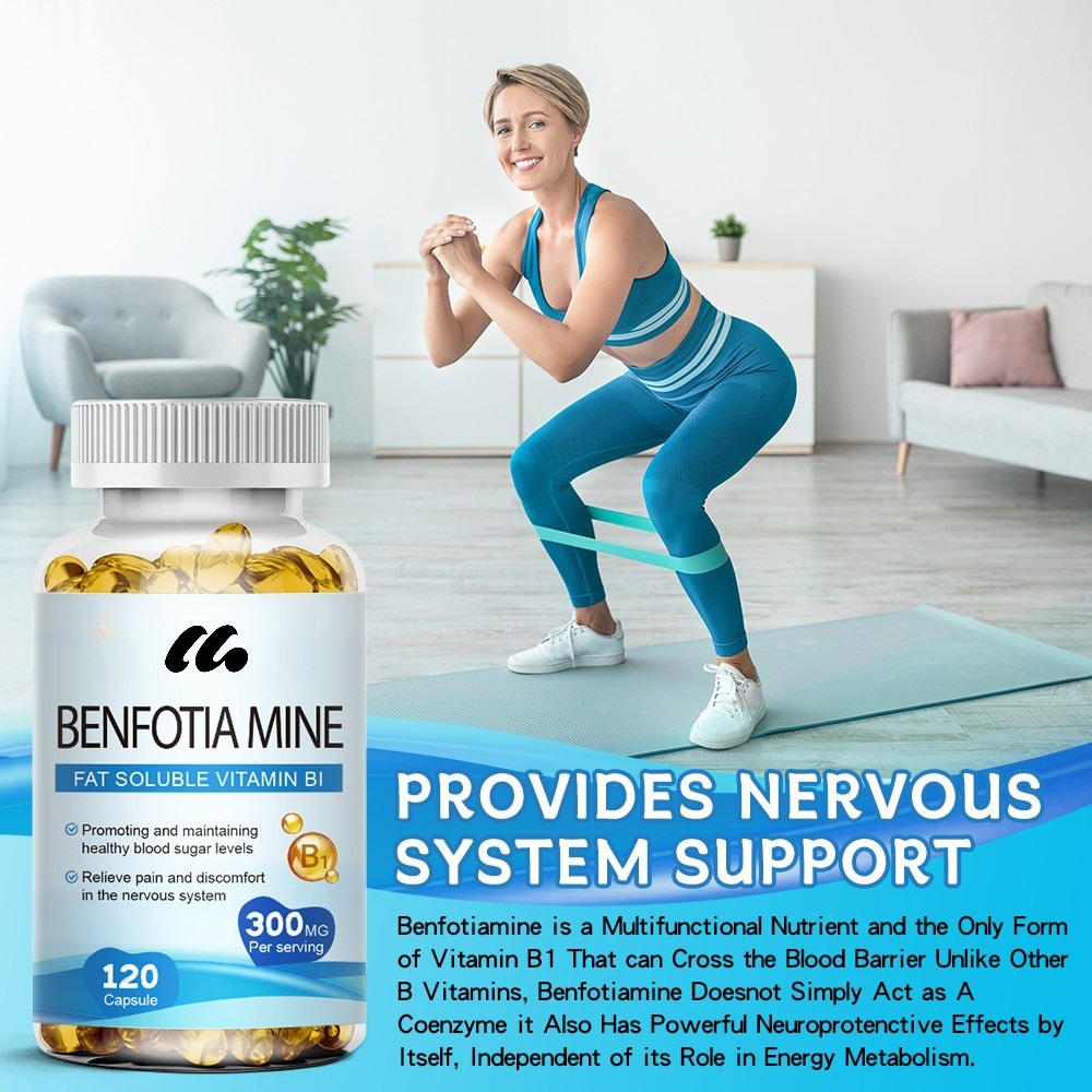 300mg Benfotiamine Capsules Fat Soluble Thiamine Vitamin B1 NON-GMO,Gluten Free