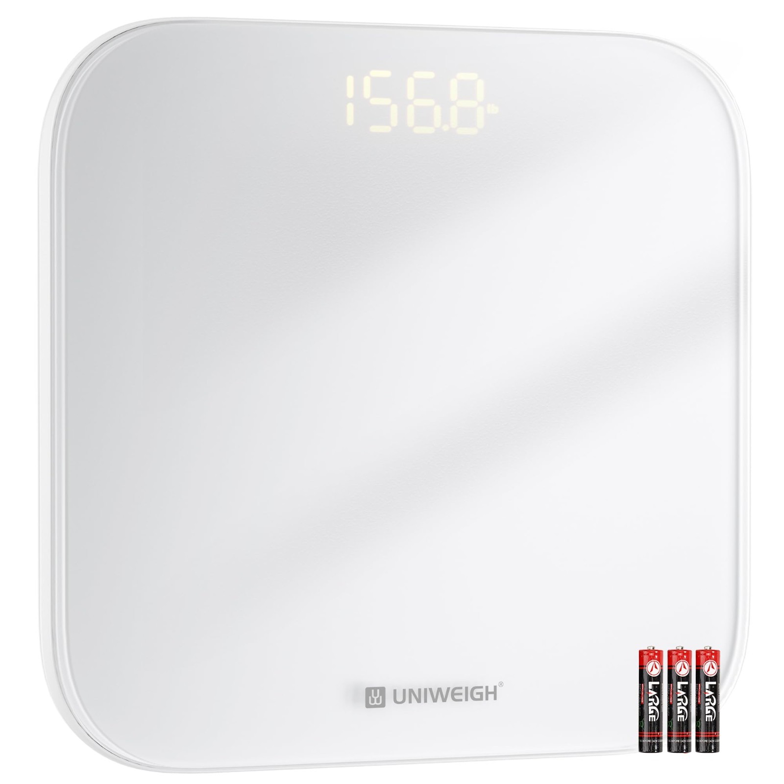 Accurate Digital Bathroom Scale, 440lbs Capacity, Tempered Glass, LED Display, S