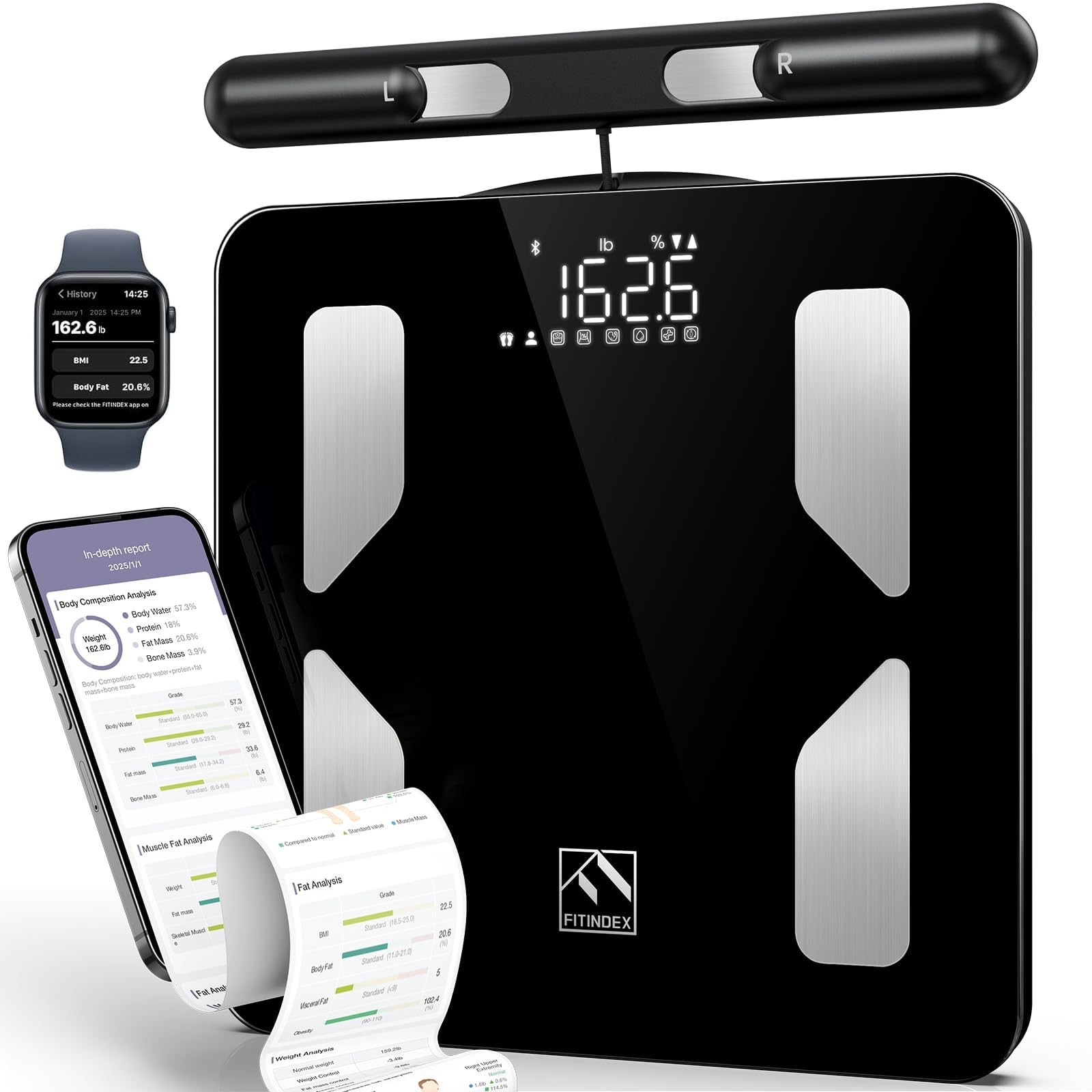 Smart Scale for Body Weight, Body Pod Scale [2026 Upgraded], 8-Electrode Body…