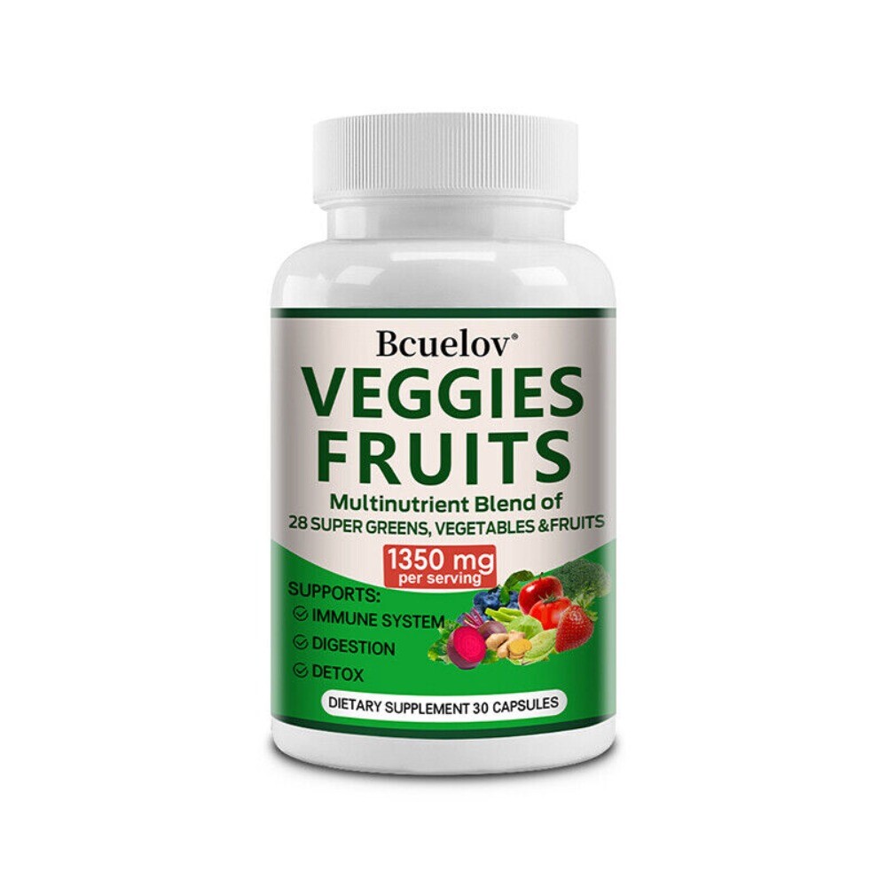 Vegetable and Fruit -120 Capsules – 1350 Mg- support Immune, Digestive, Detox