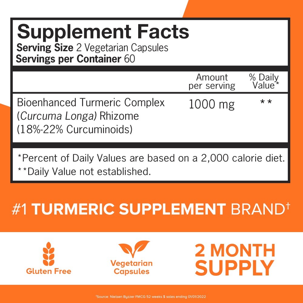 Qunol Extra Strength Tumeric Curcumin Complex 1000mg 120 Capsules