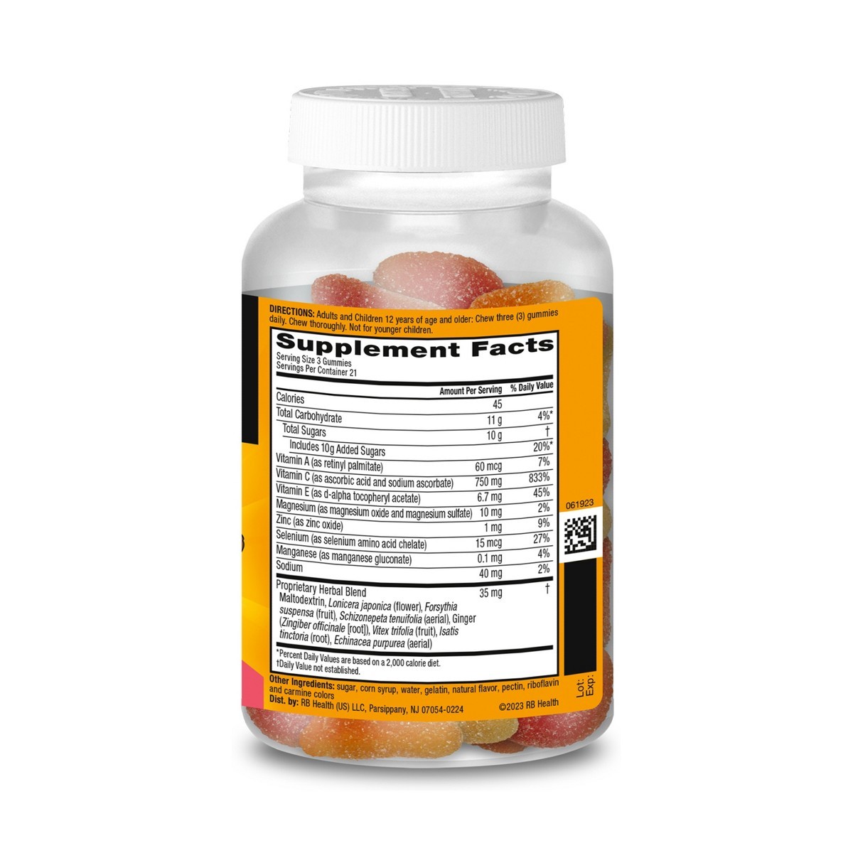 Airborne Immune Support Gummies with Vitamin C & Zinc – Assorted Fruit-63ct