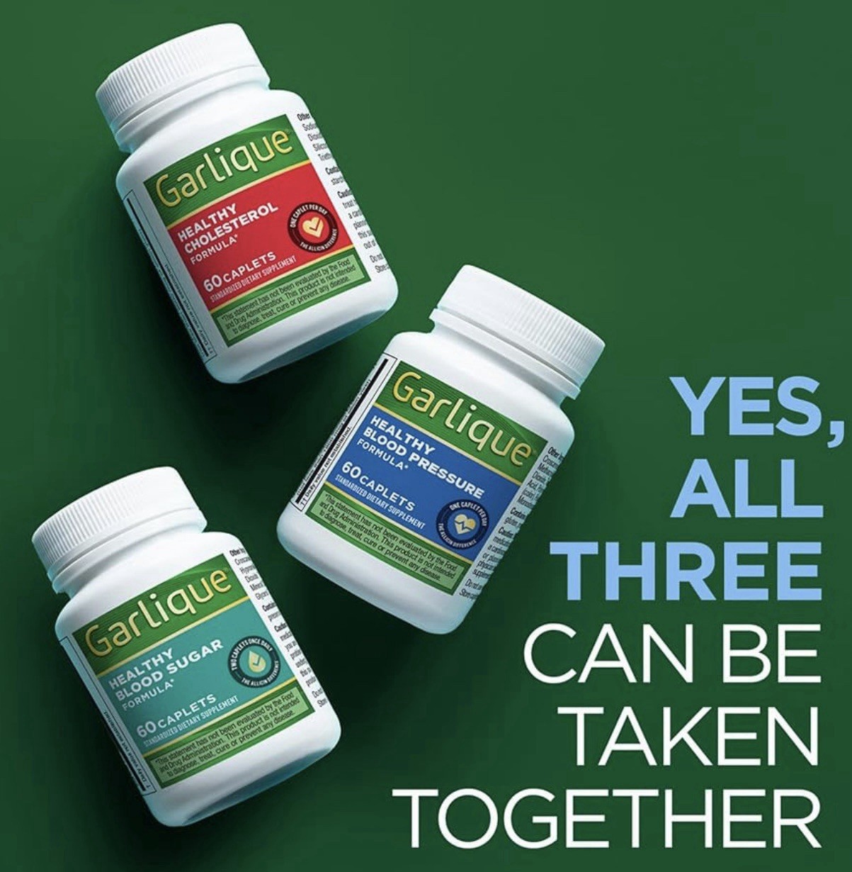 3x Garlique Healthy Blood Pressure Formula 60 Caplets per ea. BB: 02/27 – 03/28