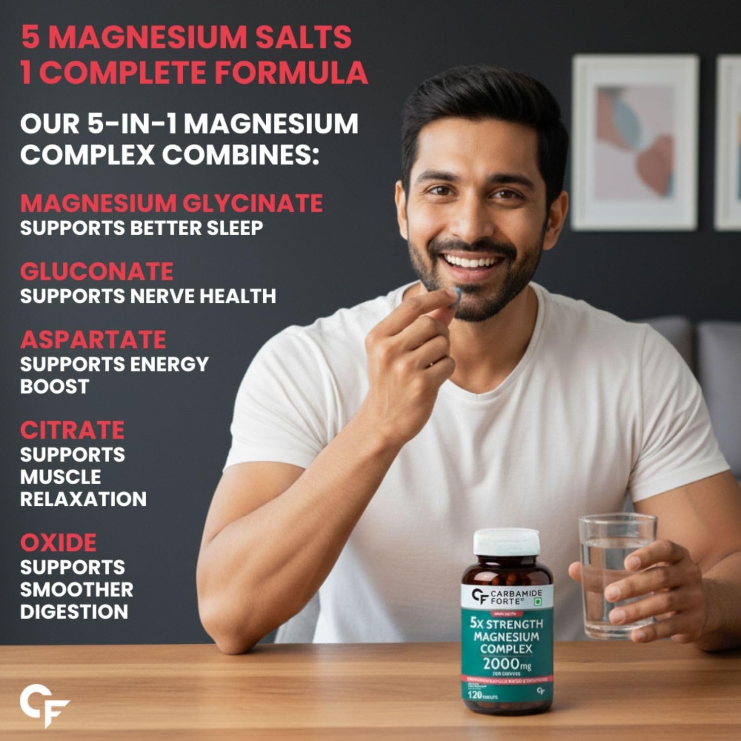 Carbamide Forte Magnesium 2000mg Glycinate Citrate 120 Tablets 5X Strength