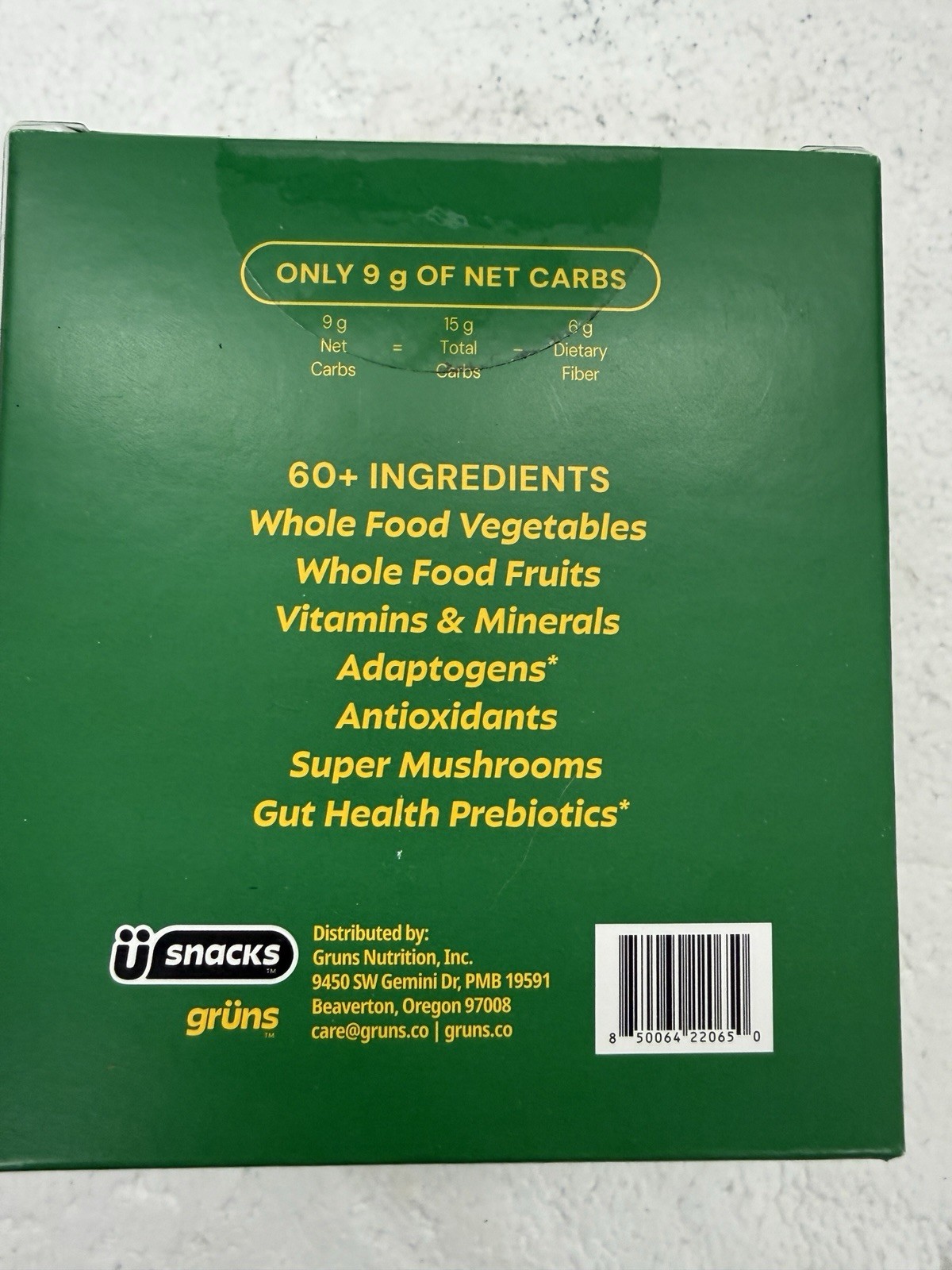 6 Boxes GRUNS Adult Superfoods Greens Gummies Gummy Bears 10 each Total 60 Packs
