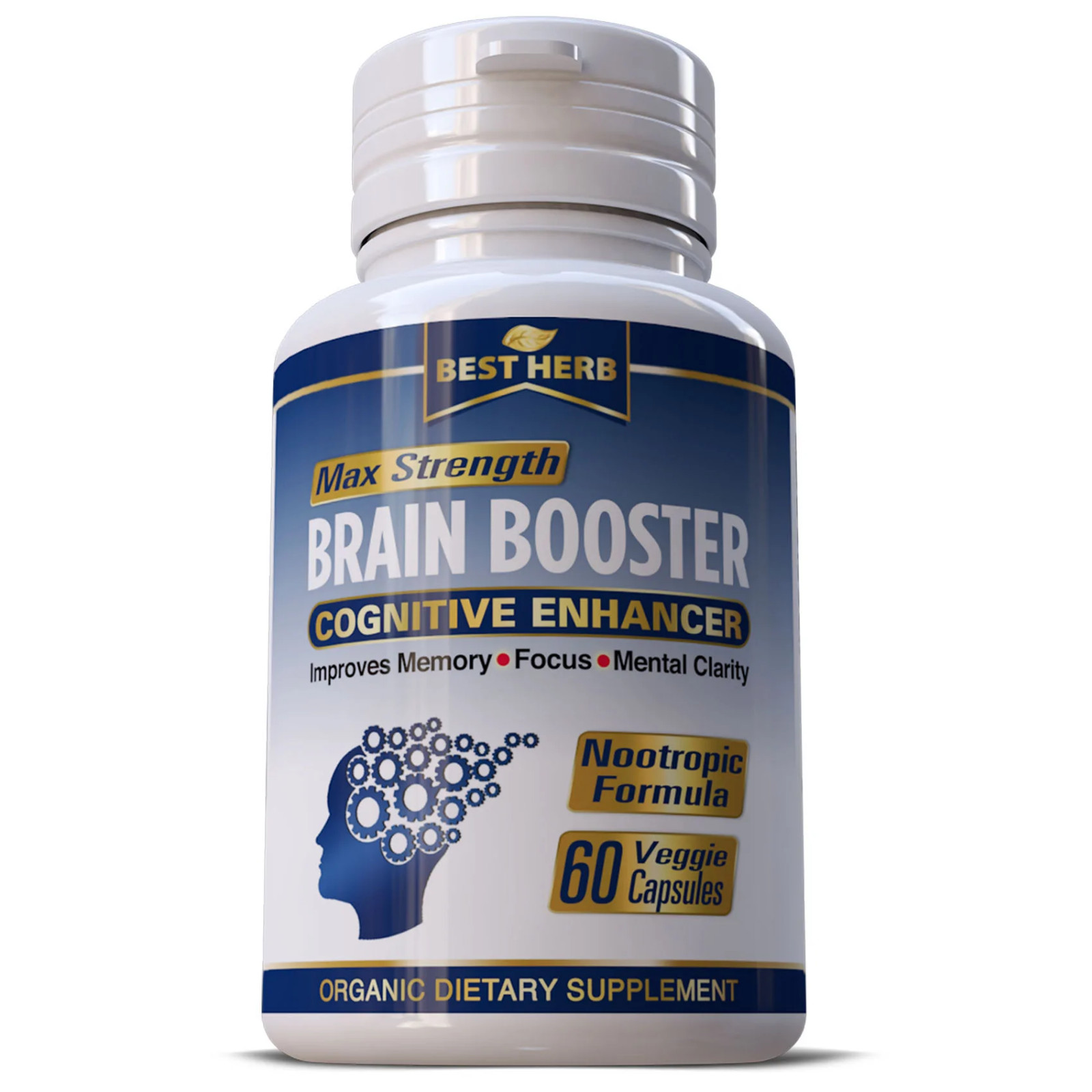Brain Booster Nootropic Supplement Improve Brain Focus Mind Clarity Memory 60ct