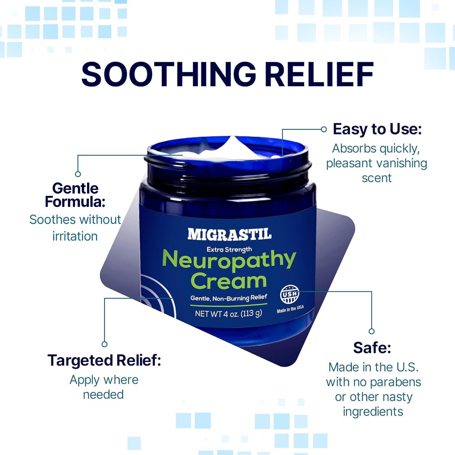 Migrastil Neuropathy Cream Extra Strength for Feet, Legs, and Hands. Made in …