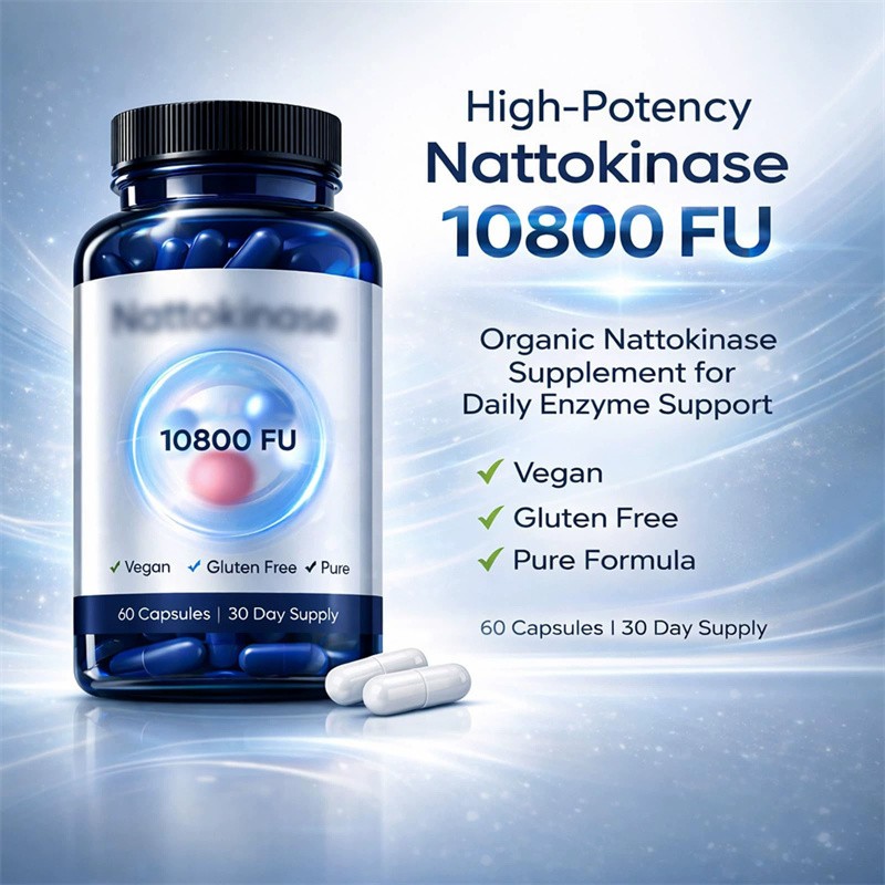 Quality Nattokinase Supplement – 10800 FU 60 Capsules Per Serving Heart Circulat