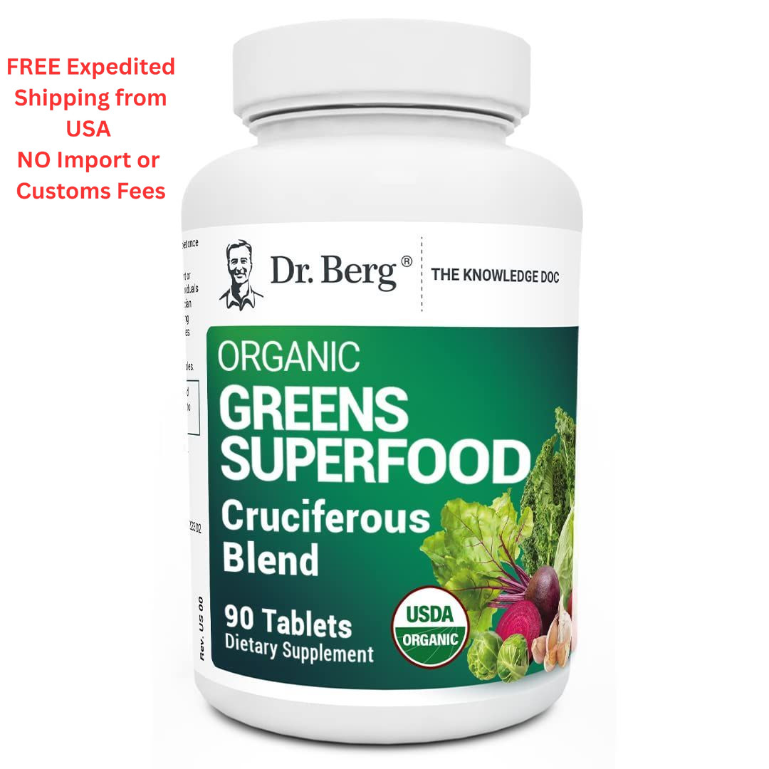 Dr. Berg’s Greens Superfood Cruciferous Vegetable 90 Count (Pack of 1)