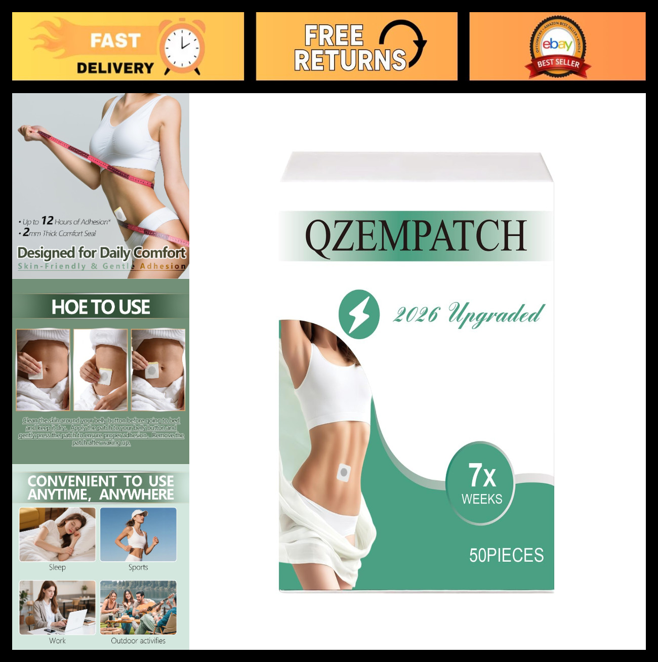Comfortable Body Patch for All-Day Support – 50 Pcs, Unisex, Gentle & Effective