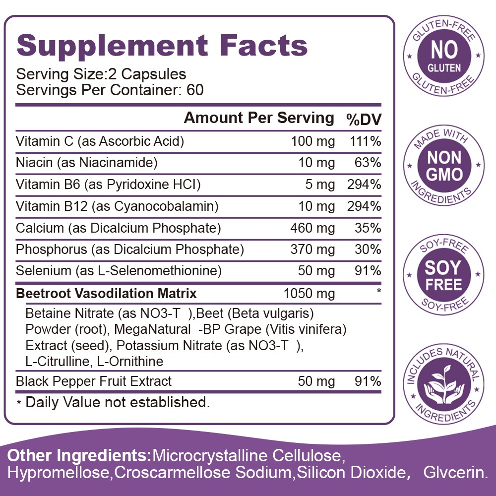 Organic Beet Root 2060 mg Strength 20:1 Extract, 120 Vegan Capsules, Kosher