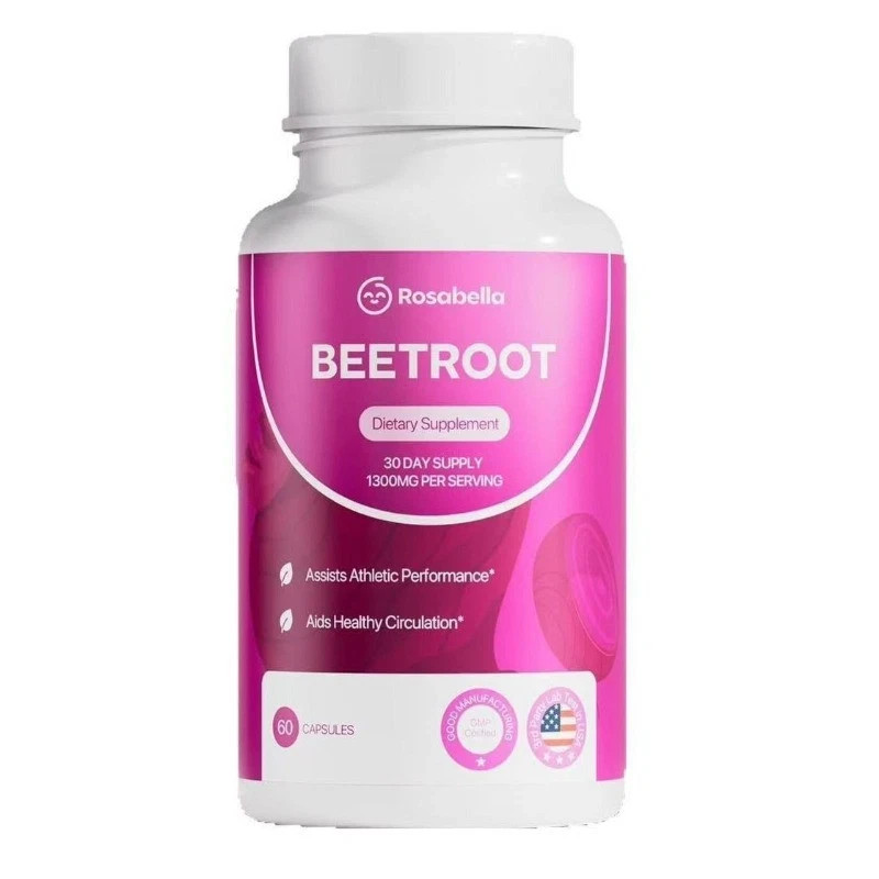 Rosabella Beetroot 1300mg Dietary Supplement 60 Capsules