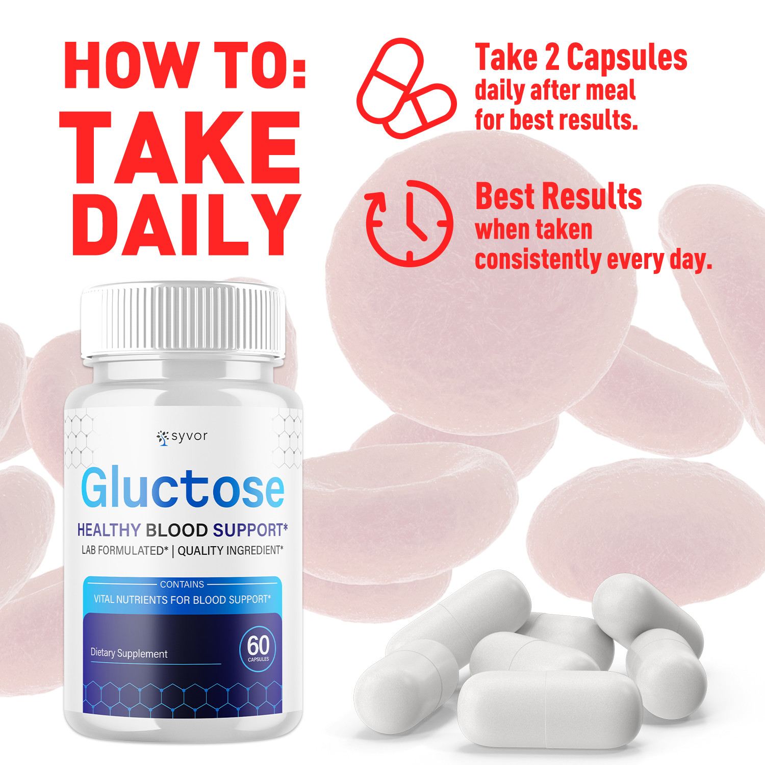 (3 Pack) Gluctose Blood Pills Advanced Max Support Gluctose Fomula 180 Capsules