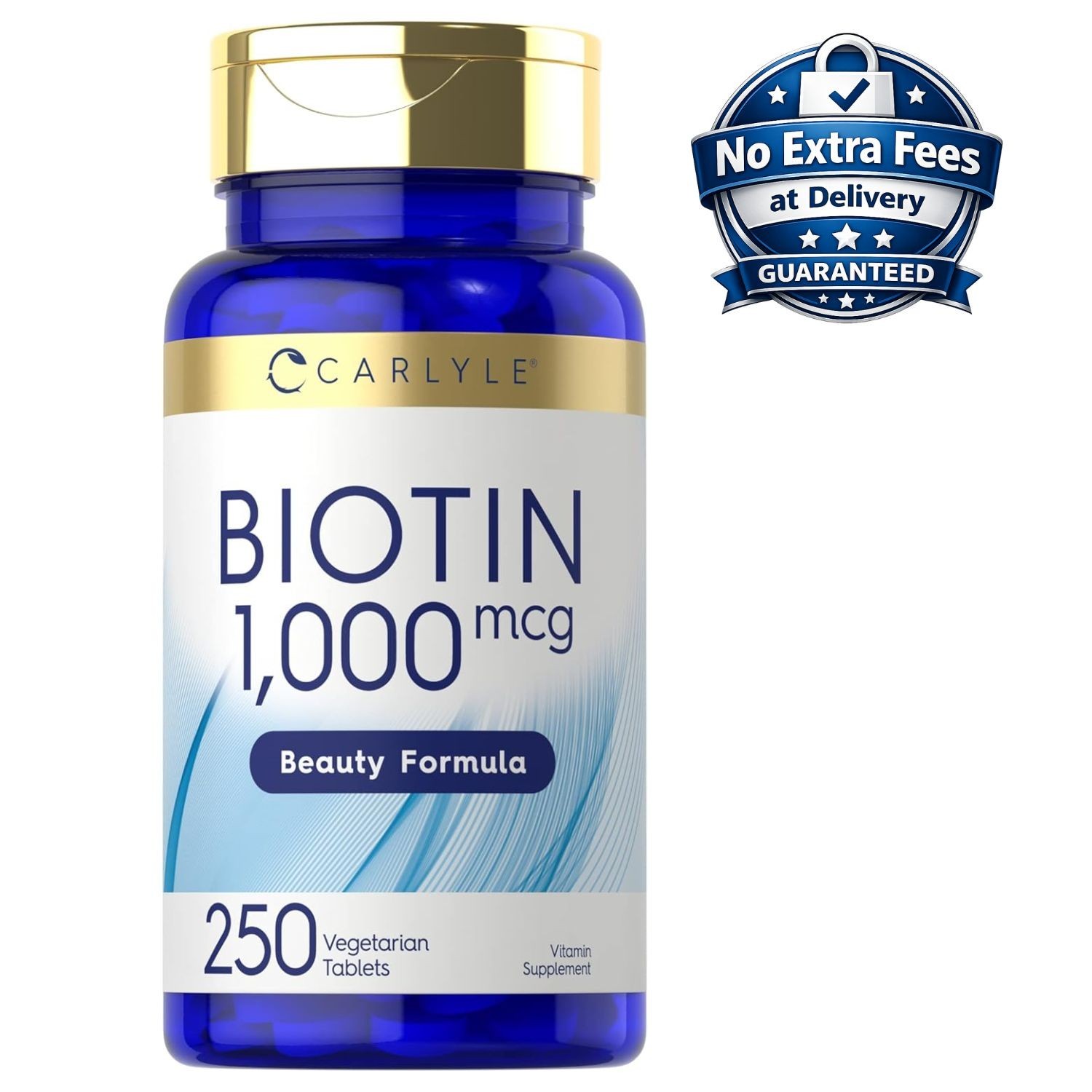 Biotin 1000mcg 250 Tablets | Vitamin B7 Supplement | 250 Day Supply